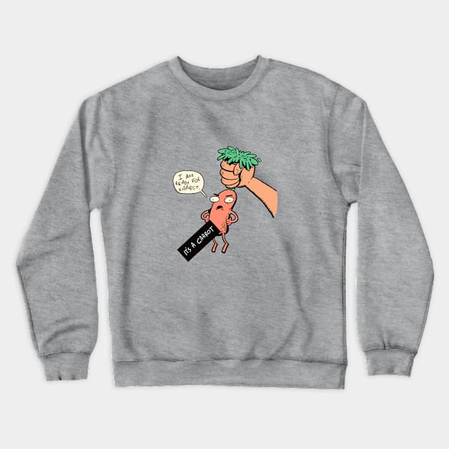 Carrot Man CENSORED Crewneck Sweatshirt by neilkohney